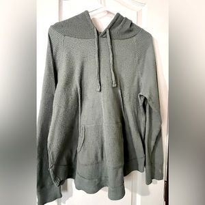 Oversized green waffle sweater with hood from SO